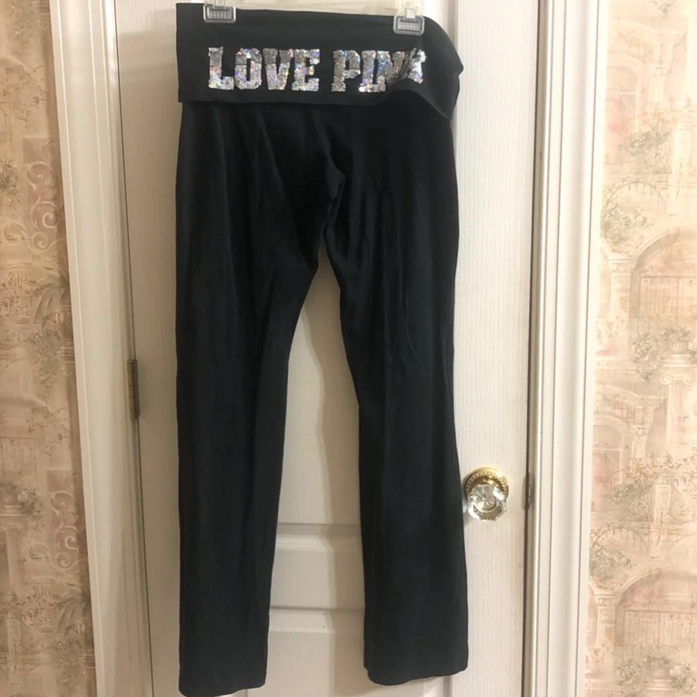 PINK Brand Foldover Rhinestone Bling Yoga pants
